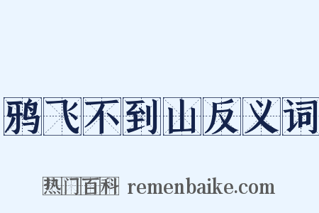 鸦飞不到山反义词是什么意思的图片